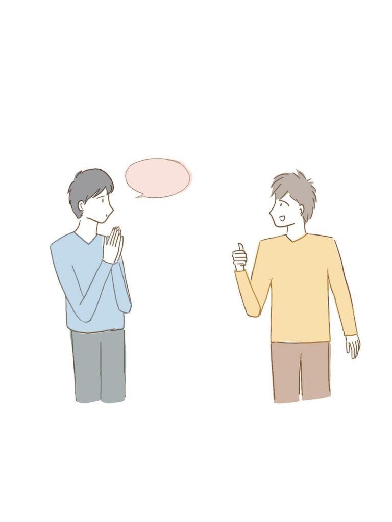 2 jongens in gesprek met elkaar